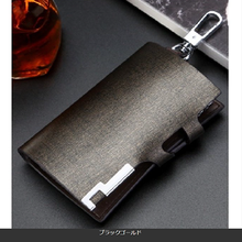 画像をギャラリービューアに読み込む, スマートキーケース メンズ レザー 6連 小銭入れつき カード入れ カードも入る おしゃれ 人気 多機能ケース カーボン カードキー 鍵入れ