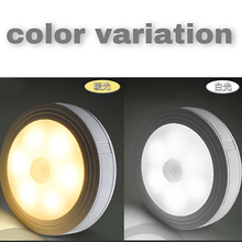 画像をギャラリービューアに読み込む, センサーライト 室内 LED 電池式 2個セット 屋内 人感 丸形 明るい 階段ライト 玄関ライト センサー 廊下 フットライト 自動点灯 常夜灯