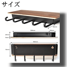 画像をギャラリービューアに読み込む, 壁掛け収納フック 5フック サイズ