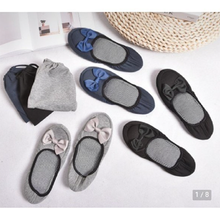 画像をギャラリービューアに読み込む, スリッパ おしゃれ レディース 携帯用 ルームシューズ かかと付き 屋内用 リボン 夏 洗える かわいい 収納ポーチつき 旅行用