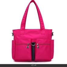 画像をギャラリービューアに読み込む, トートバッグ レディース 大きめ ナイロン a4 ファスナー付き 通勤 大容量 防水 軽量 軽い おしゃれ 肩掛け 黒 仕切り かわいい 通学