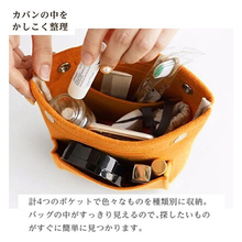画像をギャラリービューアに読み込む, バッグインバッグ フェルト おしゃれ 女性 小さい 小型 仕切り ビジネス 18cm レディース メンズ 軽量 かわいい