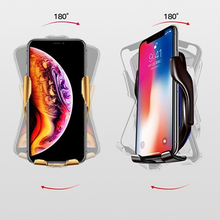 画像をギャラリービューアに読み込む, スマホホルダー 車載ホルダー 充電 Qi対応 エアコン吹き出し口用 自動開閉 360度回転 充電機能付き 4.7インチ-6.5インチスマホ適用 急速