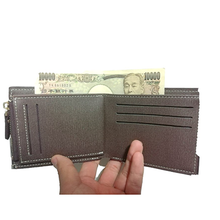 画像をギャラリービューアに読み込む, 財布 メンズ 二つ折り財布 薄い カード入れあり おしゃれ 小銭入れあり 使いやすい コンパクト PUレザー 20代 30代 40代 50代