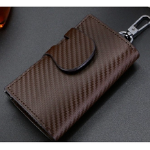 画像をギャラリービューアに読み込む, スマートキーケース　 メンズ　レザー　6連　小銭入れつき　 カード入れ　カードも入る おしゃれ　人気 多機能ケース　カーボン カードキー 　鍵入れ
