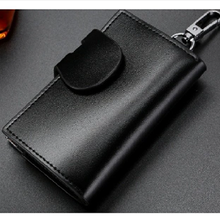 画像をギャラリービューアに読み込む, スマートキーケース　 メンズ　レザー　6連　小銭入れつき　 カード入れ　カードも入る おしゃれ　人気 多機能ケース　カーボン カードキー 　鍵入れ
