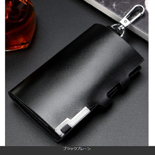 画像をギャラリービューアに読み込む, スマートキーケース　 メンズ　レザー　6連　小銭入れつき　 カード入れ　カードも入る おしゃれ　人気 多機能ケース　カーボン カードキー 　鍵入れ
