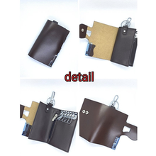 画像をギャラリービューアに読み込む, スマートキーケース　 メンズ　レザー　6連　小銭入れつき　 カード入れ　カードも入る おしゃれ　人気 多機能ケース　カーボン カードキー 　鍵入れ
