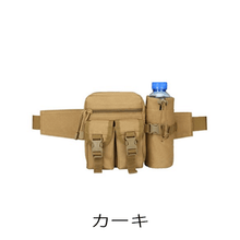 画像をギャラリービューアに読み込む, 迷彩ウエストポーチ カーキ
