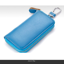 画像をギャラリービューアに読み込む, スマートキーケース メンズ　レディース　6連　レザー　バイクキー　30代　40代　カード入る　スマートキーも入る　おしゃれ ラウンドファスナー　安い
