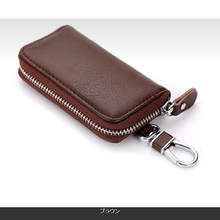 画像をギャラリービューアに読み込む, スマートキーケース メンズ　レディース　6連　レザー　バイクキー　30代　40代　カード入る　スマートキーも入る　おしゃれ ラウンドファスナー　安い
