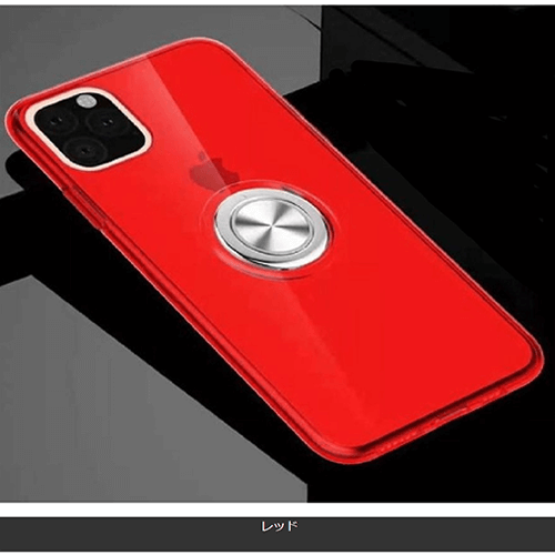 iPhoneXR・11・11Pro・11ProMax カバーケースマグネット バンカーリング レッド