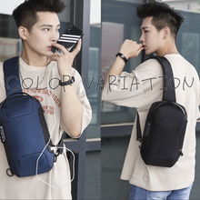 画像をギャラリービューアに読み込む, ボディバッグ　メンズ　かっこいい　防水 ダイヤルロック付き レジャー ショルダーバッグ レディース 防犯 セキュリティ USB充電ポート付き
