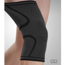 画像をギャラリービューアに読み込む, 膝サポーター スポーツ 薄手 　蒸れない　半月　板　ランニング　大きいサイズ　ロング　 立体編み 保護 伸縮サポーター　　ブラック　黒
