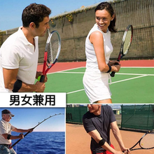 画像をギャラリービューアに読み込む, 肘サポーター　ゴルフ　テニス肘　薄手　野球　　スポーツ用サポーター　肘用 筋トレ プロテクター エルボーバンド ベルト 左右兼用
