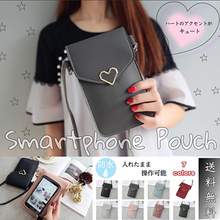 画像をギャラリービューアに読み込む, スマホポーチ　ショルダー　レディース　入れたまま操作　かわいい　 斜めがけ　　おしゃれ iphone12　アウトドア　防水 小さめ　ポシェット　6インチ 軽量
