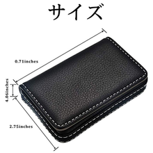 画像をギャラリービューアに読み込む, 名刺入れ メンズ レディース　大容量　薄型　カードケース 　カード入れ　おしゃれ　 人気 40枚収納可能 合皮レザー 無地 マグネット内蔵
