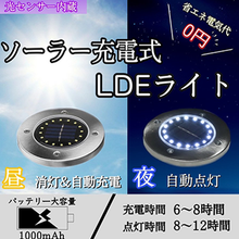 画像をギャラリービューアに読み込む, ソーラーライト 屋外 人勧センサー 4個セット　LED　埋め込み センサー 自動点灯 ガーデンライト ソーラー イルミネーション 庭 太陽光 ライト 玄関 照明
